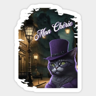 Mon Cherie French Cat in Paris Sticker